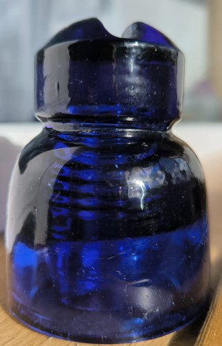 Cobalt blue glass insulator - blue, cd